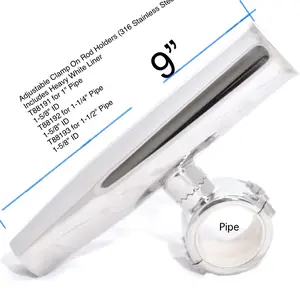 Adjustable Clamp On Rod Holders (316 Stainless Steel) Includes Heavy White Liner fish hooks