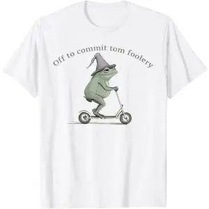 # TikTokShopRestock  Plus Size Off to Commit Tom Foolery Funny Frog Weirdcore Sayings T-Shirt
