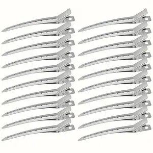 20pcs Hair Clips for Styling: Metal Duck Bill Clips for Women, Alligator Hair Clip for Long Curl Thick Hair, Roller Clips, Pin Curl Clips, Salon Clips (Silvery) - Perfect for Christmas Hair Styling