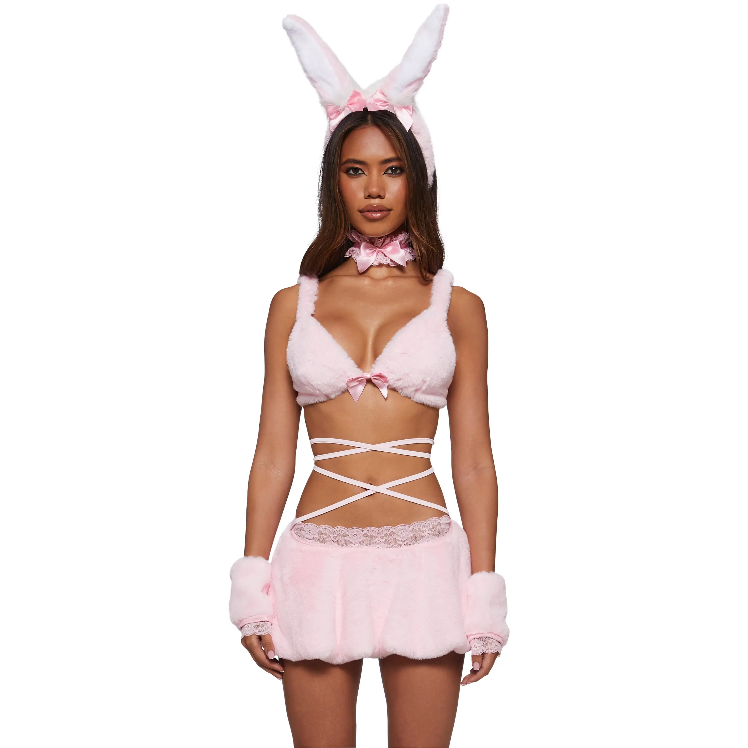 Pink Sexy Furry Bunny Costume