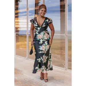 Arella Maxi Dress - Black Floral