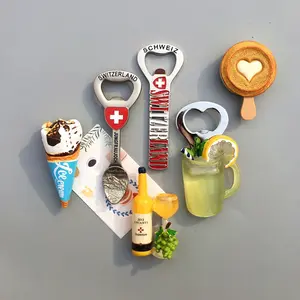 Fridge Magnet Bottle Opener Summer Ice Cream, Soda, Juice, Beer, Liquor Bottle Opener Magnetic Sticker