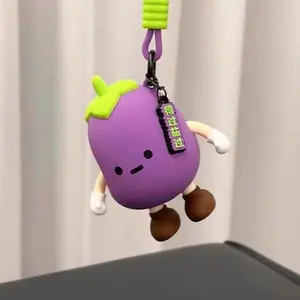 Cute Soft Silicone Purse Keychain for Backpack, Mini Vegetable Keychain Purse Charm Pendant Gift for Girls Women