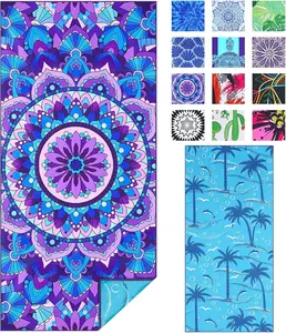 Microfiber Sand-Free Beach Towel - [New Deal], Quick-Dry, Compact, Large Size 71"L x 32"W, Lightweight, Reusable, Double-Side Reversible, Portable Foldable Mat, Reduces Baggage Weight, Suitable for All Ages