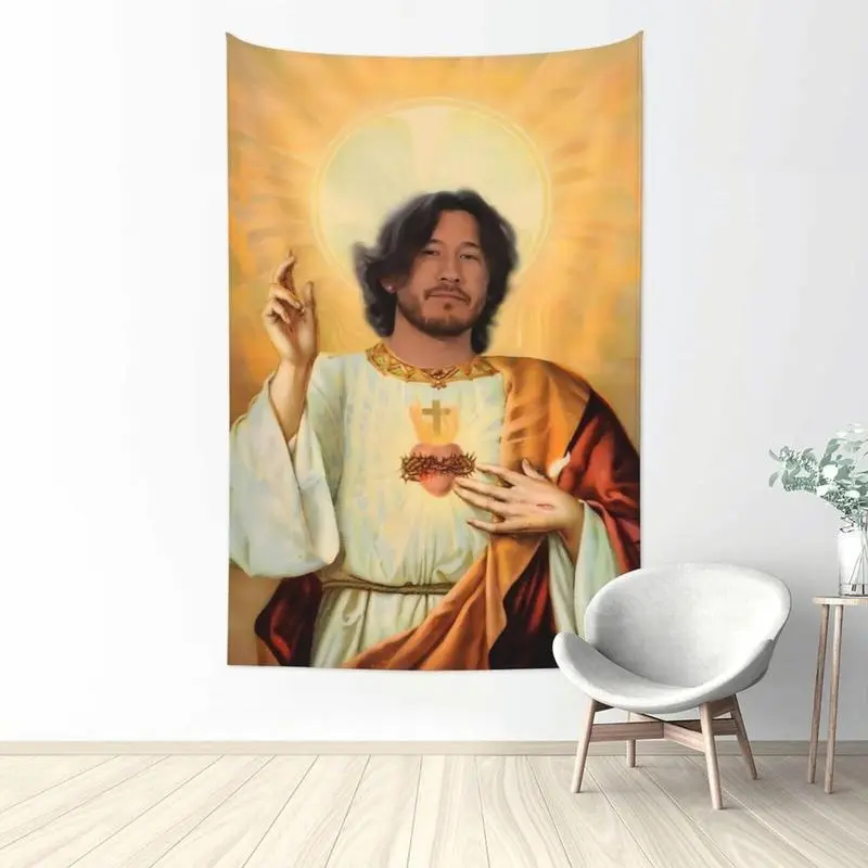 Markiplier's 3D All-Over Print Cotton-Linen Tapestry Wall Hanging, Indoor Home Decor, Dorm/Living Room Accent, Fan Dad Gift, Decoration Items (Size Options Available)