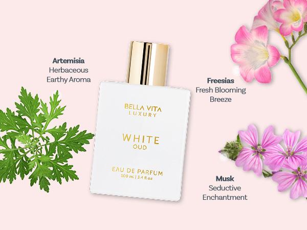 BellaVita Luxury Blush & White Oud Perfume Combo for Women | Eau De Parfum Gift Set | Long Lasting Woody, Musky & Oriental Fragrances | 2 x 100ml | Premium, Elegant & Luxurious Perfume Duo