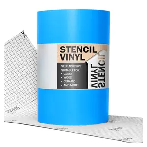 Blue Stencil Vinyl Masking Film with Anti-Bleed Technology (12" x 10ft)