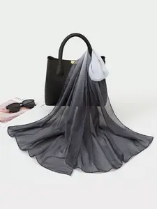 Women's Chiffon Scarf Fashion Casual Butterfly Branch Pattern Long Shawl Multi-Functional Elegant Simple Vintage Style