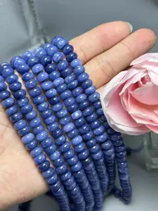 5x8mm Natural Graphite Blue Abacus Beads, 72pcs Hole Design for Stringing, DIY Bracelet Making, Craft Supplies, Jewelry Making