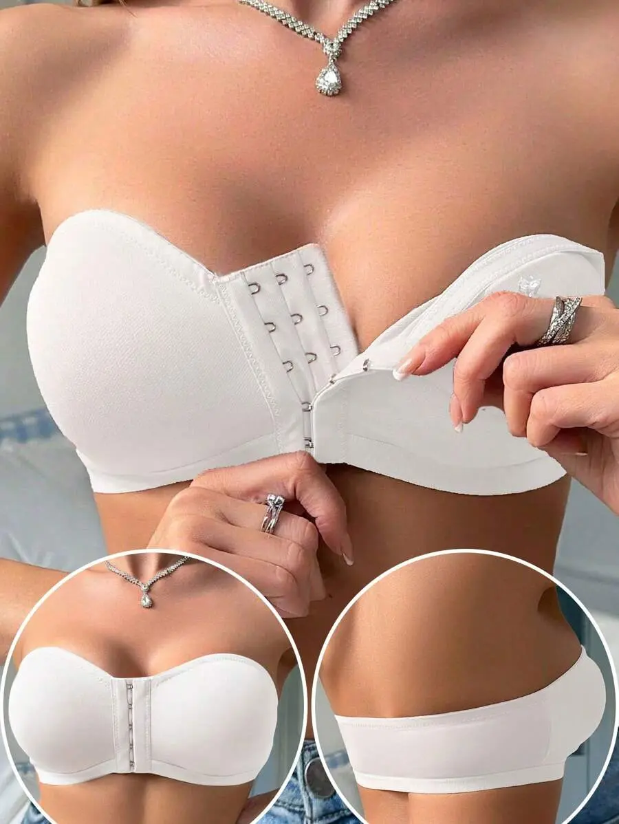 Front Row Buckle Strapless Women's Bra Without Steel Ring, Soft And Underwear Bustier
