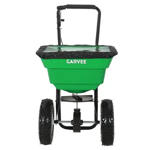 [NEW PRODUCT - FLASH SALE] Garvee 80 lb Push Broadcast Spreader, Walk-Behind Lawn & Garden Spreader with 29 L Hopper, 0–12 ft Coverage, 13" All-Terrain Wheels & 20-Level Flow Control for Seed, Fertilizer, Salt & Ice Melt, Green/Black, Black, Red
