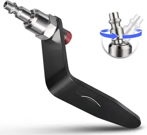 Pneumatic Tool Rafter Hook Hanger with 1/4 Inch & 360 Swivel Air Fitting, Lightweight Aluminum Air Tool Organizer Holder, L Shaped Hook for Air Nailer, Air Hammer, Air Blow