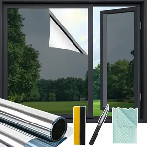 One Way Window Privacy Film with Installation Tools, Mirror Film Daytime Privacy Heat UV Blocking Glass Tinting for Office