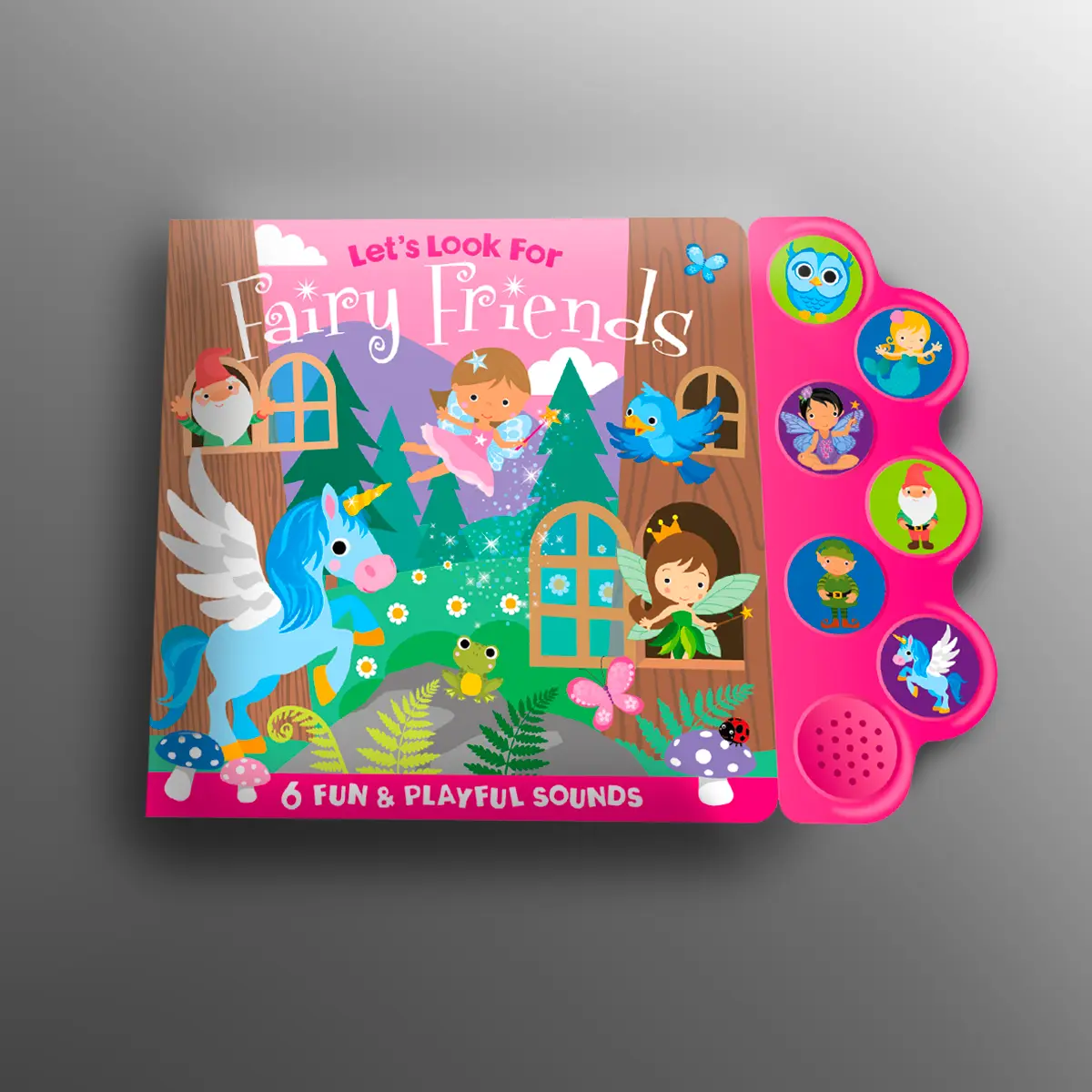Sensory Chunky Fairy-Themed English Board-Book for Toddlers 2-5 Years - Unisex Early Literacy Toy with Interactive Pages, Sound Buttons, Bright Illustrations, Sound Module, Play, Toddler Learning Activities, Independent Play, Fine Motor Skill Development