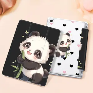 Bear & Bamboo TPU iPad Case with Folio Stand, Pencil Holder & Auto Sleep/Wake. Double-Sided Print. Compatible with iPad A16 (11th Gen), 10th Gen, 10.2-Inch, 11-Inch Pro (2020/2021), Air, 2025, Galaxy Tab S9 FE+ 12.4-Inch series.Ideal for Daily Use