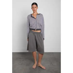 STRIPED ROUND NECK CARDIGAN