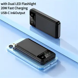 30000mAh Power Bank PD20W Fast Charging External Battery Pack with USB-C in/Output & LED Flashlight for Outdoor Travel Camping Essential for iPhone 17/16/15/14,Android