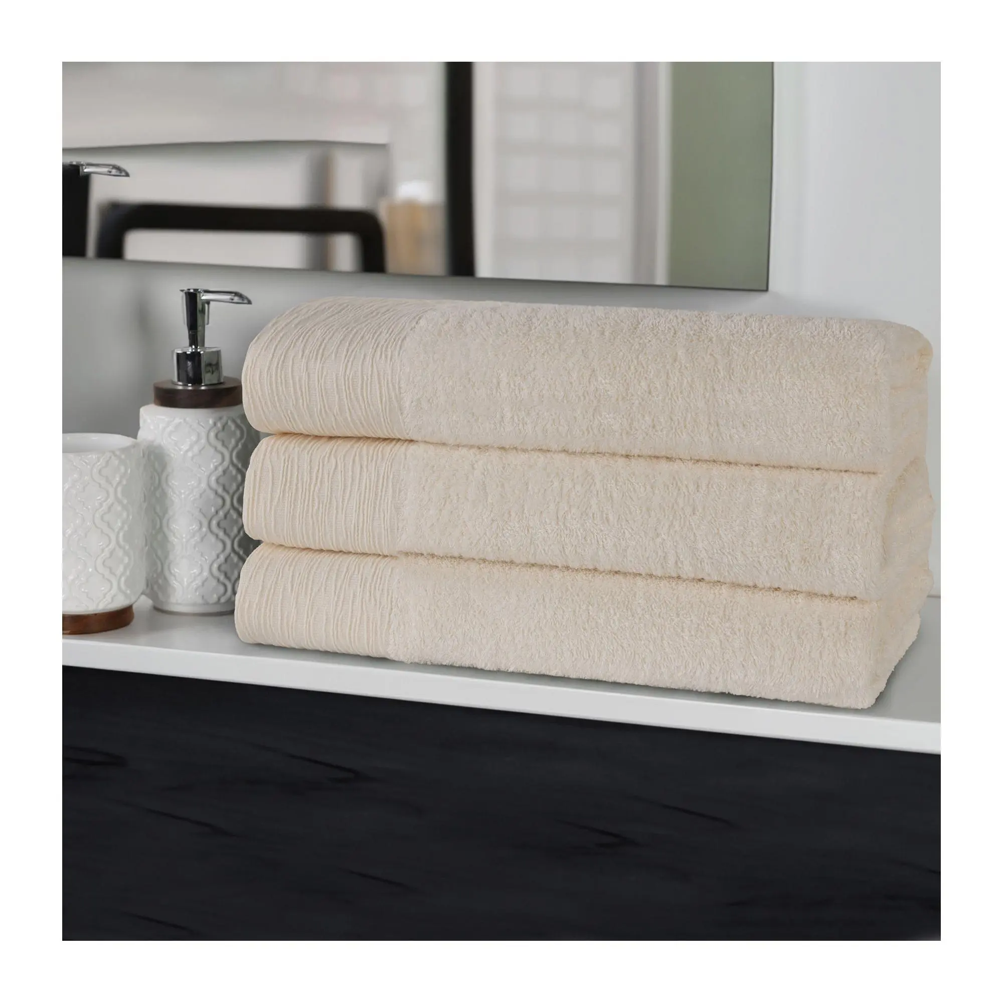 Superior Rayon made from Bamboo Solid Bath Towel Set of 3