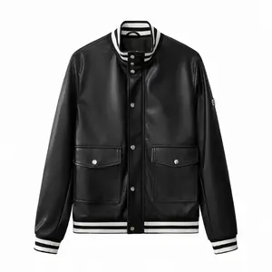 Prestige Varsity PU Jacket BLACK