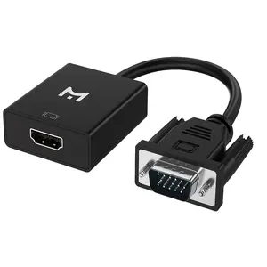 HDMI to VGA, Uni-Directional HDMI Computer To VGA Monitor Adapter (Female To Male) With 3.5mm Audio Jack Compatible With TV Stick, Computer, Desktop, Laptop, PC, Monitor, Projector, Roku, Xbox