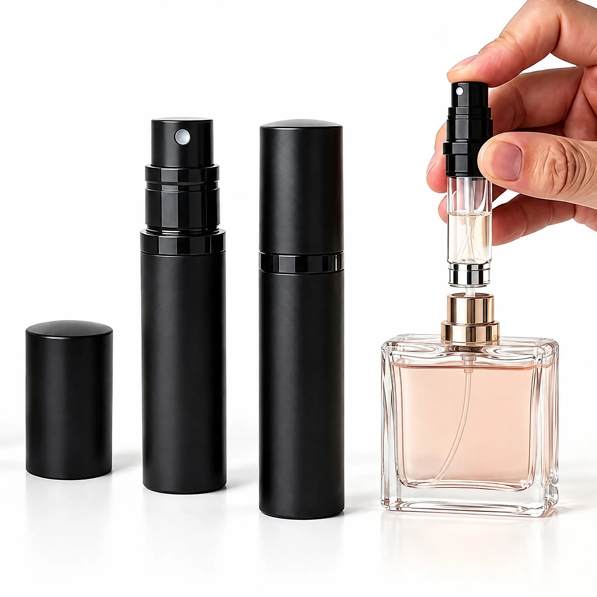 Set of 3 Refillable Mini Perfume Atomizers, 5ml Portable Leak-Proof Travel Spray Dispensers for Fine Mist Perfume & Cologne empty bottle sprayer