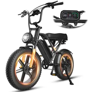 G60 Electric Bike, 1000W Max Power, 48V 15Ah Removable Battery, 30 MPH Max Speed, 60 Mi Range, Full Suspension System, 20-inch All-Terrain Fat Tires, LED Headlight, UL2849 Certified, 330 lbs Load Capacity, Light Off-Road Use