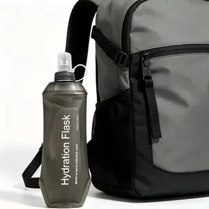 Collapsible TPU Soft Water Bottle, Leakproof Hydration Flask for Running Cycling Hiking