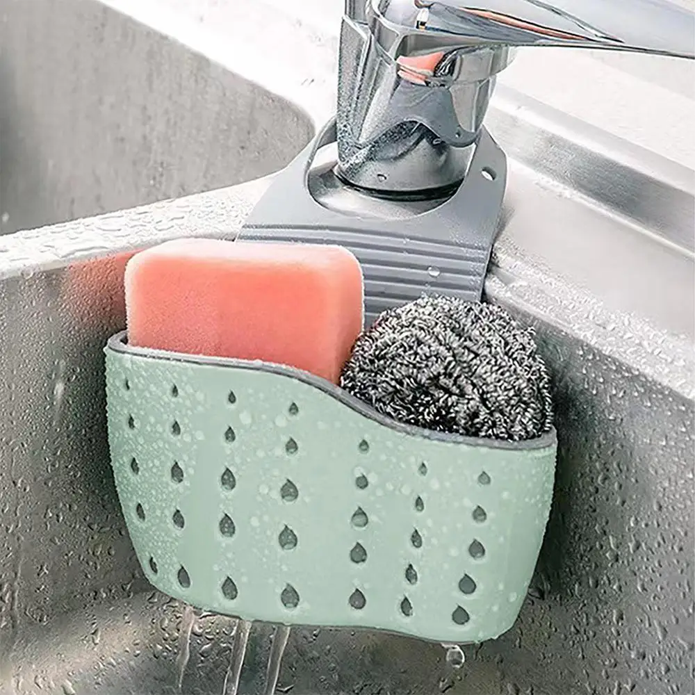 Kitchen Sink Hanging Drain Basket, 1 Count Adjustable Faucet Sponge Drain Rack, Household Kitchen Gadgets, Kitchen Accessories