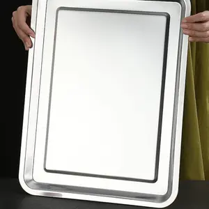 304 Stainless Steel Baking Tray, Rectangular Cookie Grid, Non-Toxic, Rust-Resistant, Easy to Clean, Oven Safe