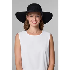 Perla Packable Wide Brim Hat | Black