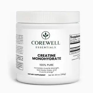 Corewell Essentials Creatine Monohydrate 100% Pure 250g - Unflavored, Vegan Friendly, Gluten Free, Lactose Free, Non-GMO, Made in USA Dietary Fitness inositol magnesium complex magnesium glycinate magnesium supplement
