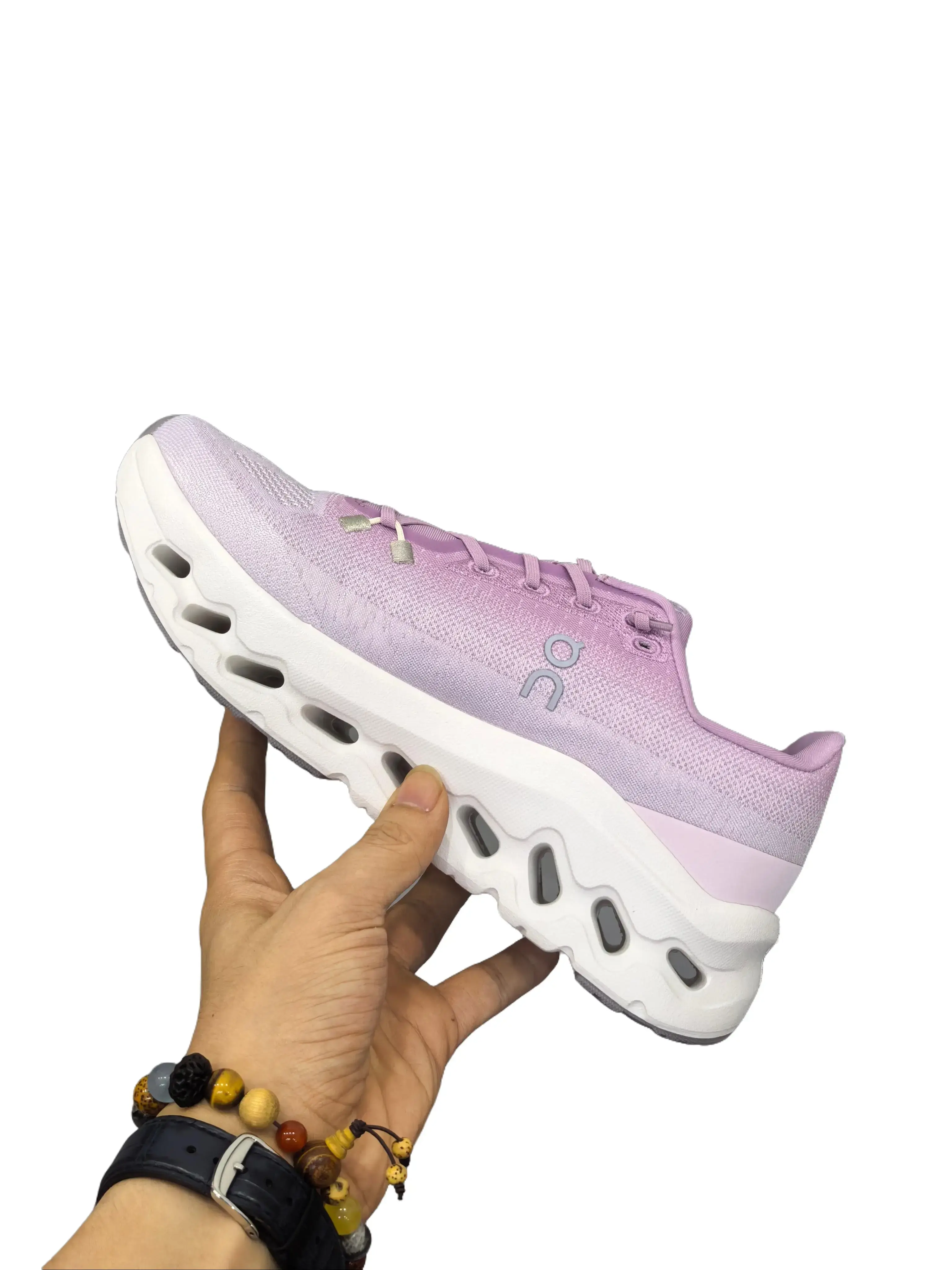 unisex pink purple gradient air knit walking shoes brand new sealed with original shoe box hollow foam cushion shock absorbing sole non slip lightweight road running daily lifestyle trainers