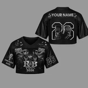 R&B Tour 2026 Personalized Crop Jersey – Custom Name & Number Concert Top for Women