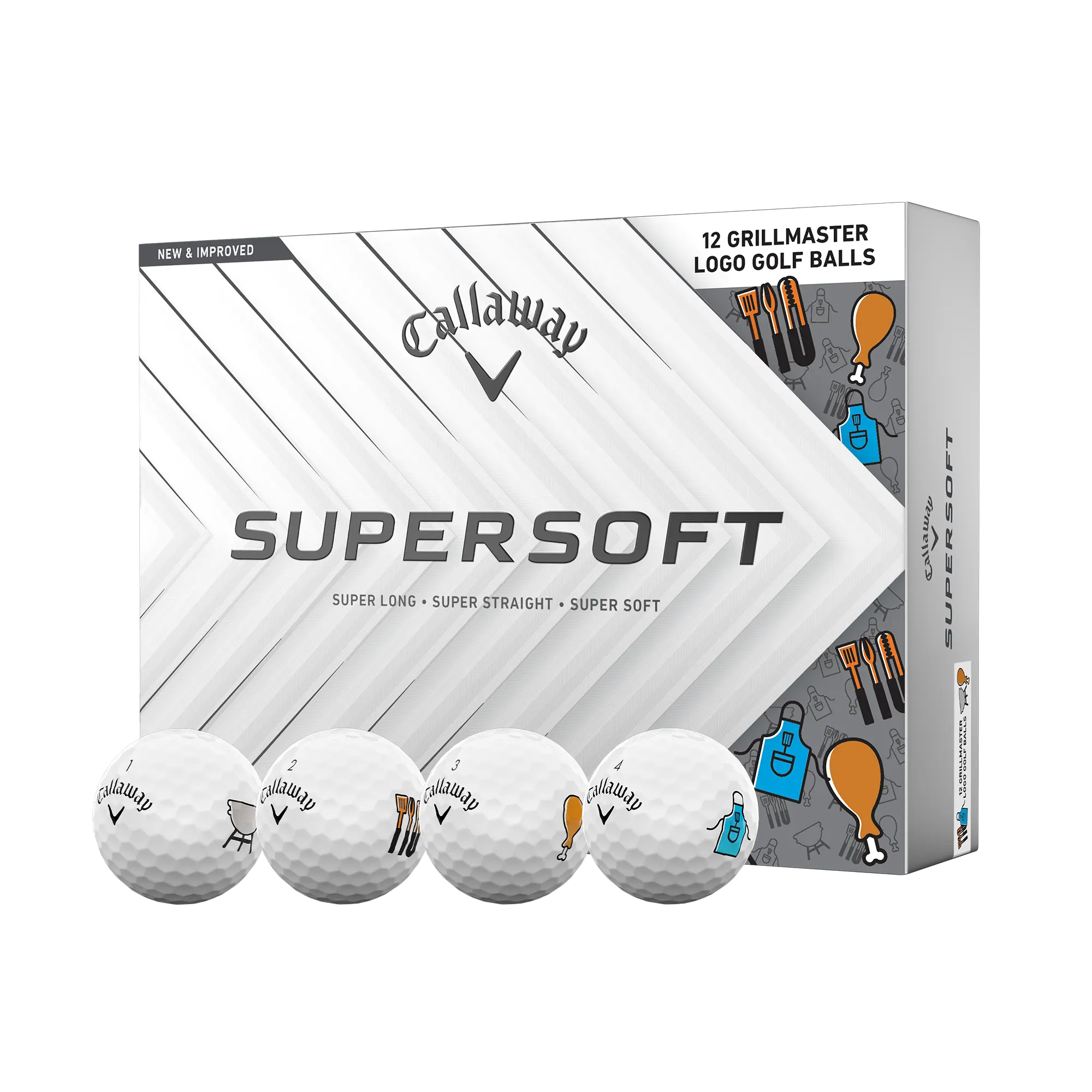 Callaway Golf Supersoft Father's Day Grillmaster Golf Balls in White