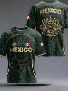 Men's and Women's Soccer Fan T-Shirt, Soccer Jersey, Fitted All over Print, Casual Long Sleeve, H-Type Silhouette, Suitable for All Seasons