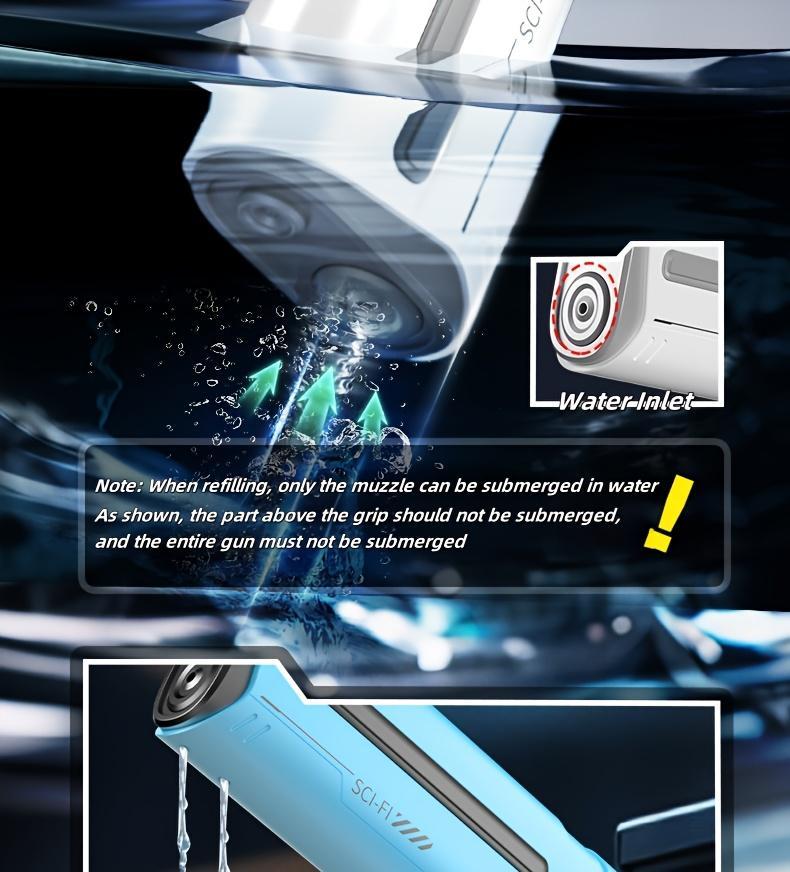 Auto-Fill Electric Water Gun, Pulse Jet Squirt Gun with LED Light Show, 40ft Long Range Rapid-Fire Water Blaster, USB Rechargeable Large Tank Waterguns for Kids & Adults, Adult Water Gun for Pool Beach Backyard