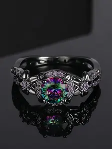 1 PC Gorgeous Cubic Zirconia Ring For Men For Halloween Party Jewelry Halloween's Day Gift Elegant Everyday Ring