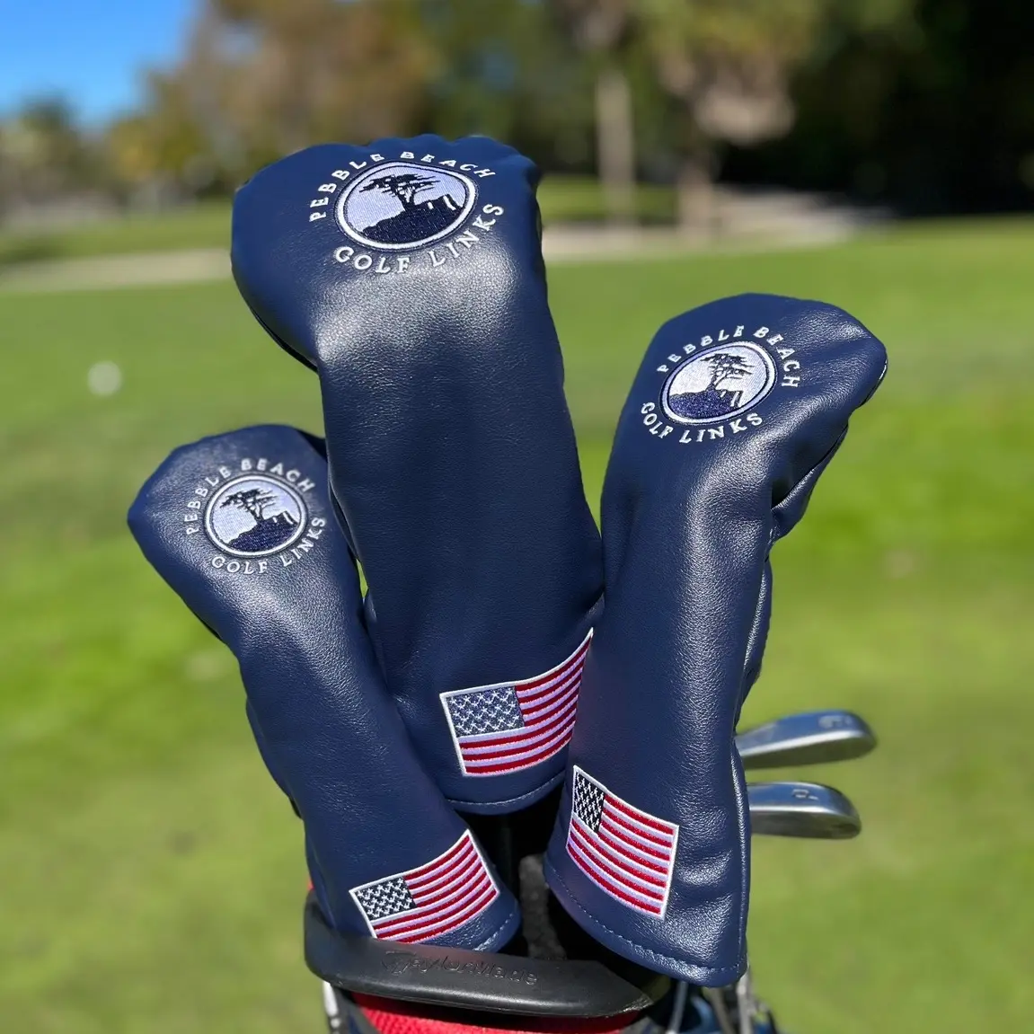 Navy Blue Pebble Beach Golf Links Head Covers