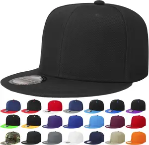 Classic Snapback Hat Cap Hip Hop Style Flat Bill Blank Solid Color Adjustable Size