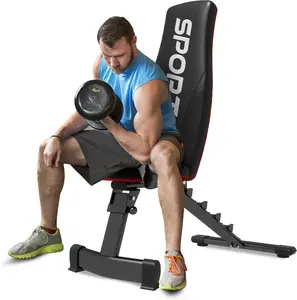 Garvee Adjustable Weight Bench for Home Gym, Foldable Training Bench with 5 Backrests, 660 lbs Stable Incline Bench for Full Body Workout, Quick Folding Strength Training in 2 Seconds