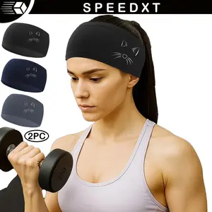 2 Pcs Headbands for Men & Women, Non-Slip Sweatband, Quick Dry, Sporty Design, Ideal for Running, Cycling, Yoga, Basketball, Football