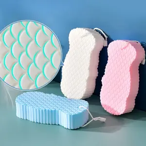 4PCS Super soft exfoliating shower sponge, reusable body exfoliating agent, gentle natural fiber shower sponge suitable for adults and children, providing a soothing exfoliating experience and a spa like enjoyment, Exfoliating Shower Scrubber