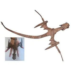 Brown Dragon Hand Pet Figurine — Resin Fantasy Gothic Decor