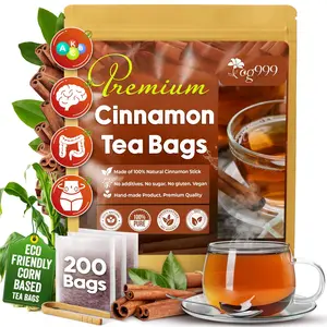 200 Tea Bags - Pure Cinnamon Tea, 100% Natural & Pure Ceylon Cinnamon. Cinnamon Herbal Tea. Cinnamon Stick Herbal Spice Beverage