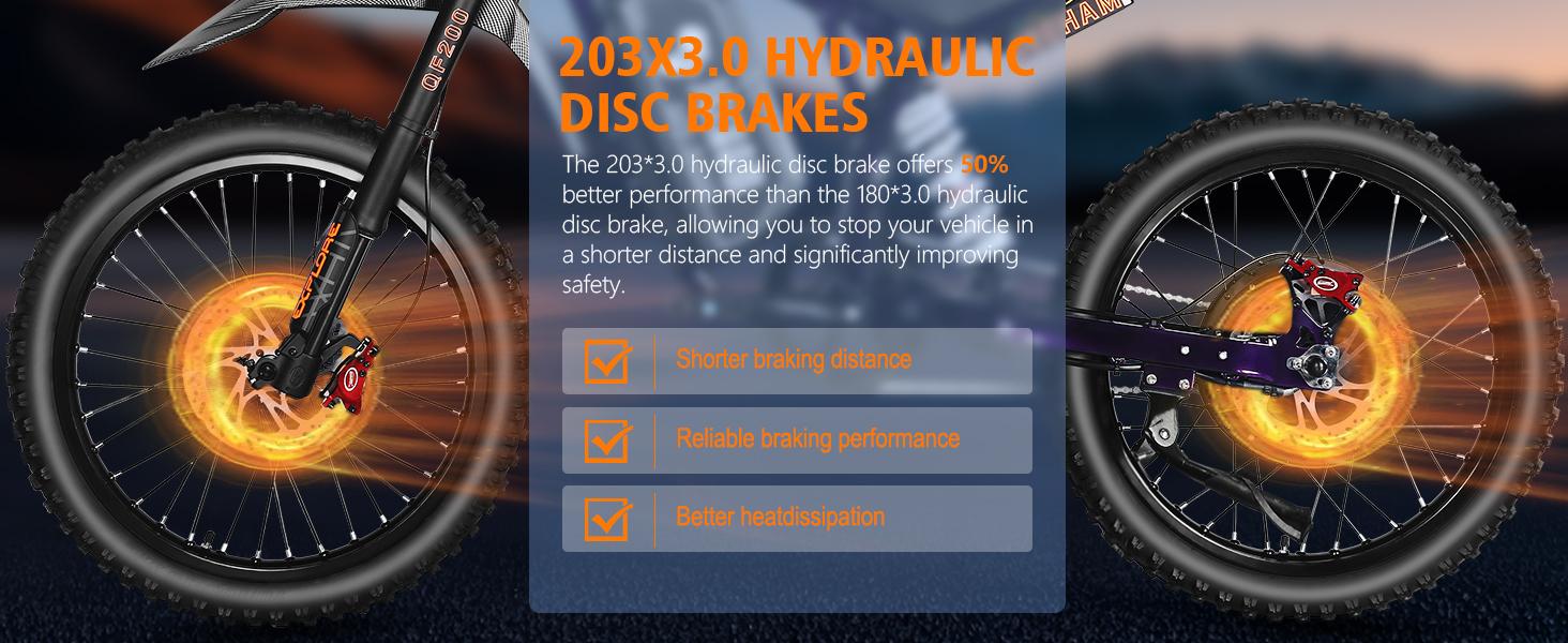 QF200 Pro Electric bicycle: 3000W motor, 60V 32Ah battery, top speed up to 50 km/h, 19-inch wide tires. Equipped with LCD display, NFC unlocking function, supports three-speed gearing and shock absorption.