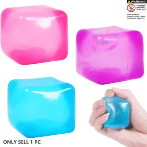 Stress Cube Squishy Stress Balls for Adults Kids, Fidget Toy for Relaxation, Ice Cubes Square Shape, Perfect for Mellow and Chill Moments