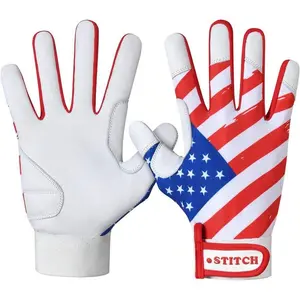 Dot Stitch Batting Gloves - American Flag &Amp; USA Flag Baseball &Amp; Softball Gloves For Youth, Adult &Amp; Unisex
