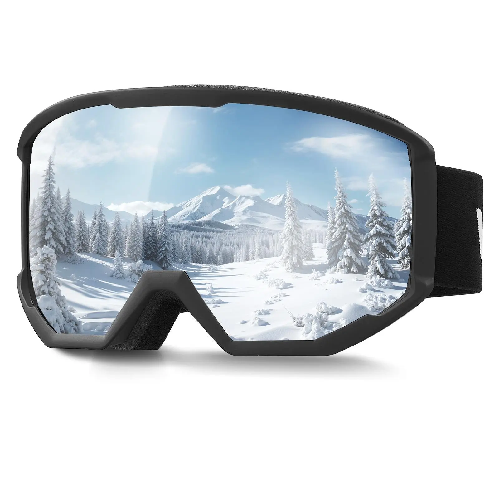 VEVOR Unisex Sturdy Ski Goggles - Cylindrical Orange Revo Coating, Anti-Fog UV Protection Lenses, OTG TPU Frame, Adjustable Strap, Snug Wraparound Fit, Ventilation Structure, for Skiing, Snowboarding, Winter Sports Gear, Anti-Fog Lenses#BackToSchool