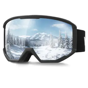 【Summervibes】VEVOR Ski Goggles,  Cylindrical Lens with Orange Revo Coating, OTG Anti fog Snow Goggles for Men Women Youth, TPU Frame & Ventilation Structure, Suitable for Skiing, Skating, Snowboarding, Cycling