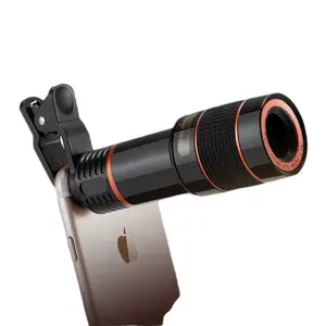 12X Telephoto Phone Lens, High Definition Mobile Camera Lens, Mini Portable Adjustable Focus Lens with Clip, Cap and Cleaning Cloth, Perfect for Bird Watching, Hunting, Camping, Hiking